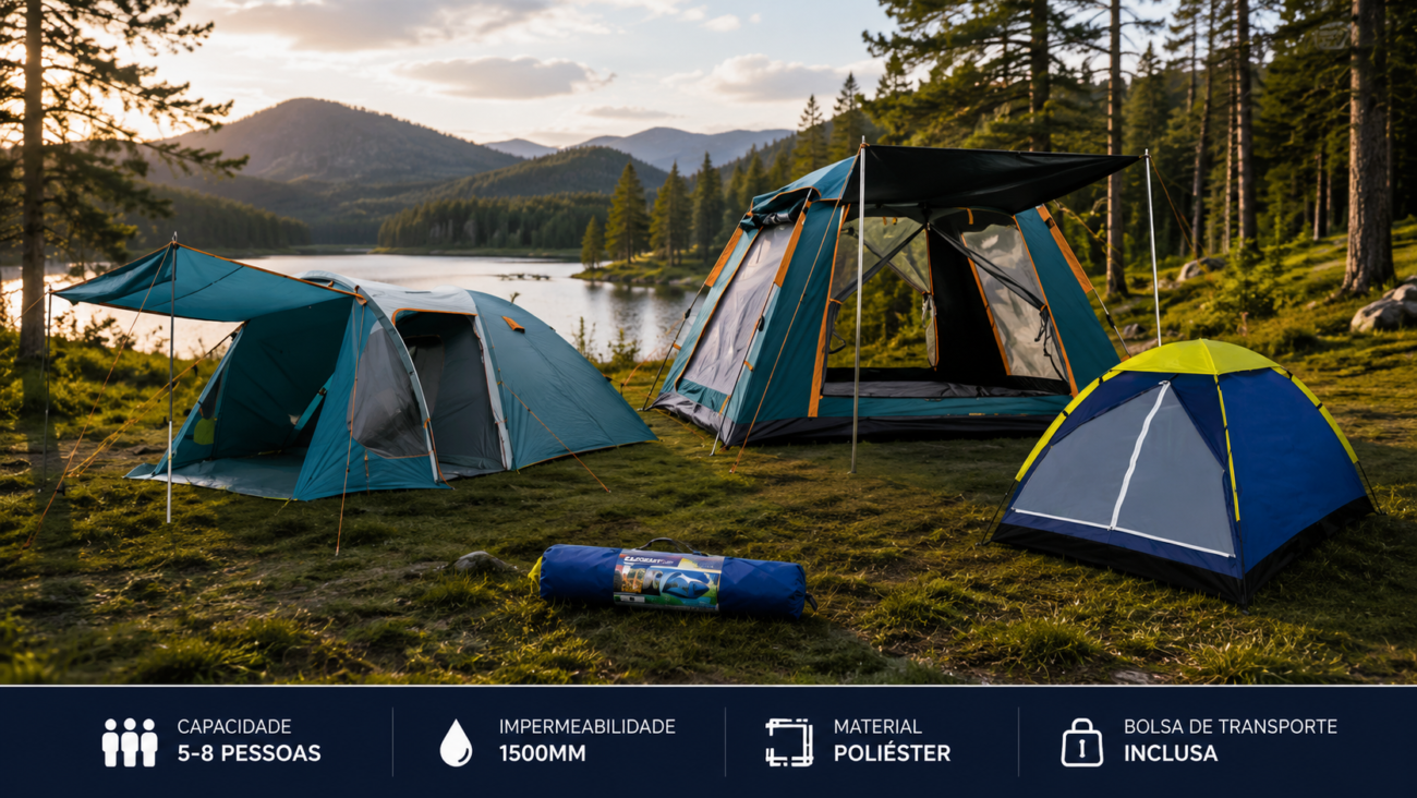 Barraca de camping impermeável para família