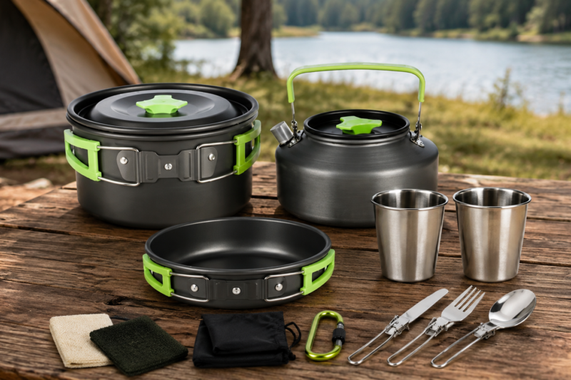 Kit Panelas Camping Cooking Set com Chaleira É Bom? Vale a Pena Comprar?